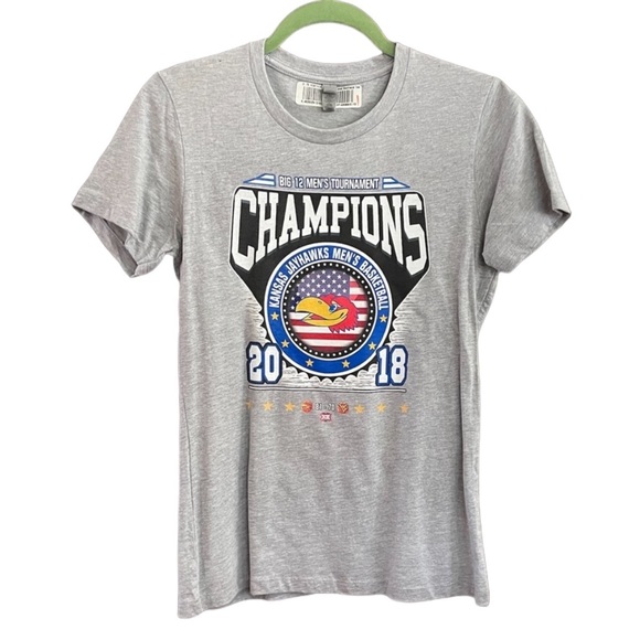 Next Level Apparel Tops - Next Level Apparel Jayhawk Big 12 Champions 2018 Boyfriend Tee Size Large